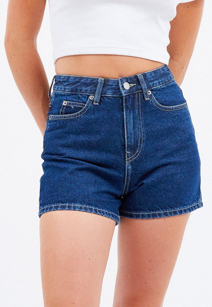 ASOS DESIGN skinny regular length denim shorts in retro black wash